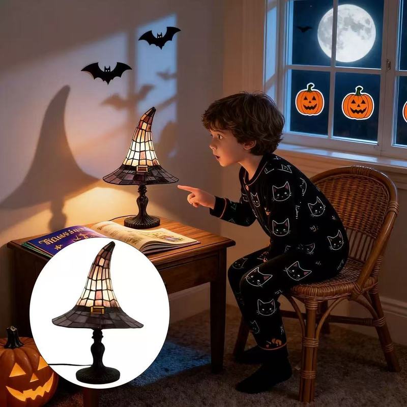 Diy Halloween Electronics - Stained Witch Hat Table Lamp Handmade