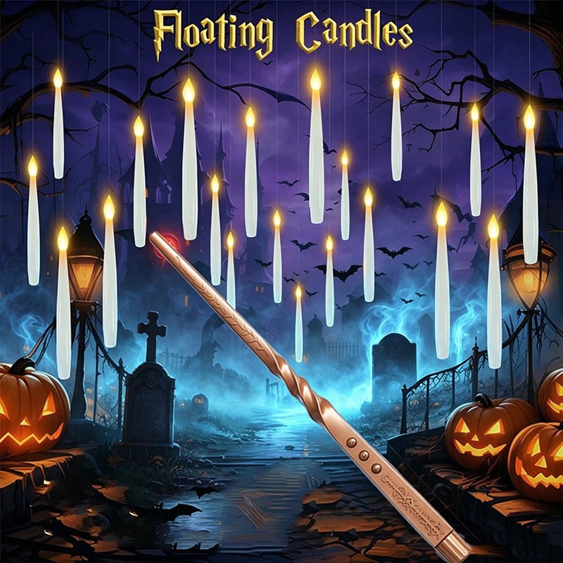 Diy Halloween Electronics - Magic Floating Candles with Wand, Flameless