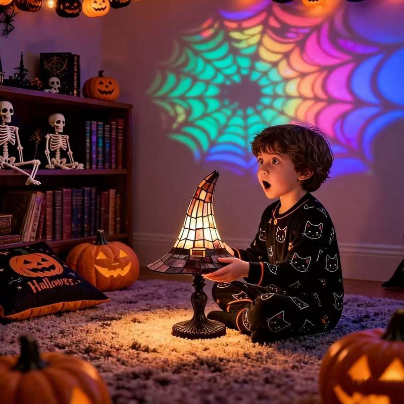 Stained Witch Hat Table Lamp H - огляд і ціна Diy Halloween Electronics